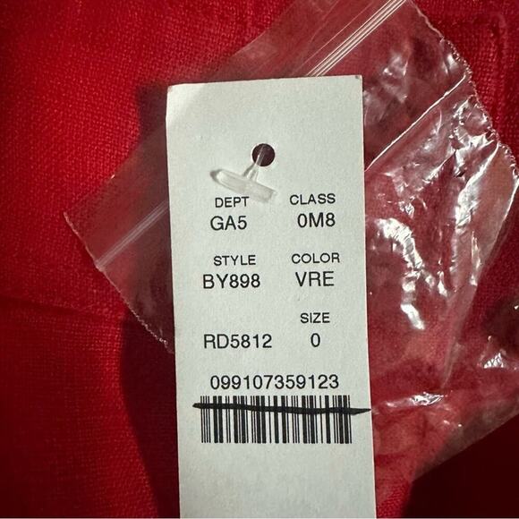 J. Crew Button Up Mini Skirt in Linen Vintage Red Size 0 BY898 New - Picture 6 of 6